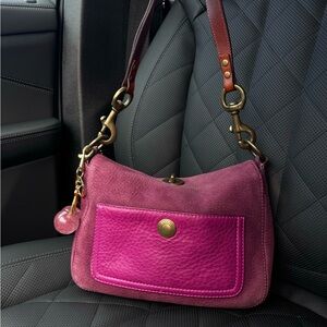 Coach Chelsea Nubuck Turnlock Bag